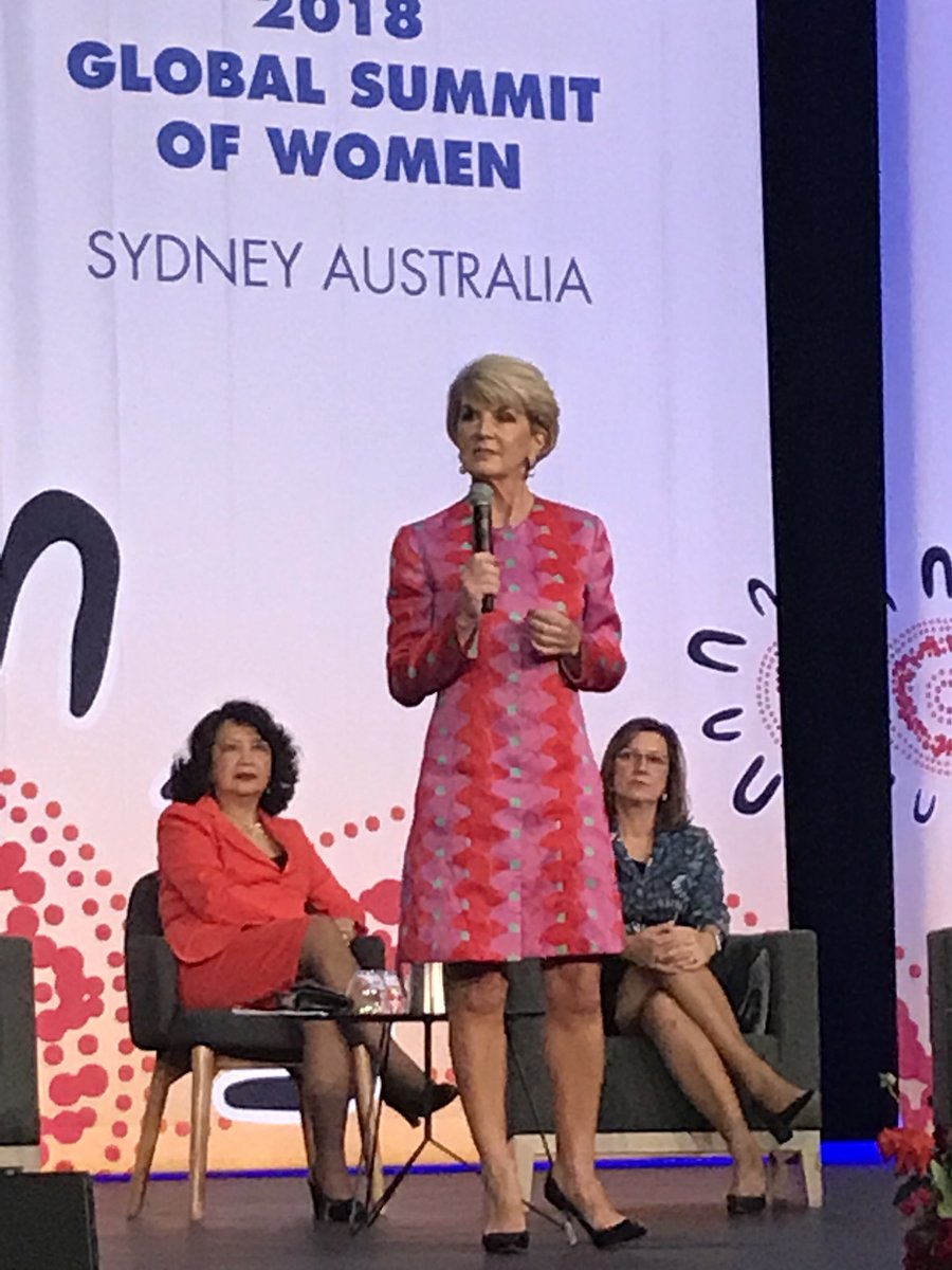 Deputy Prime Minister Julie Bishop @JulieBishopMP giving an amazing speech in the opening ceremony of the #GSWsydney event! <a href="/GlobeWomen/">GlobeWomen</a>