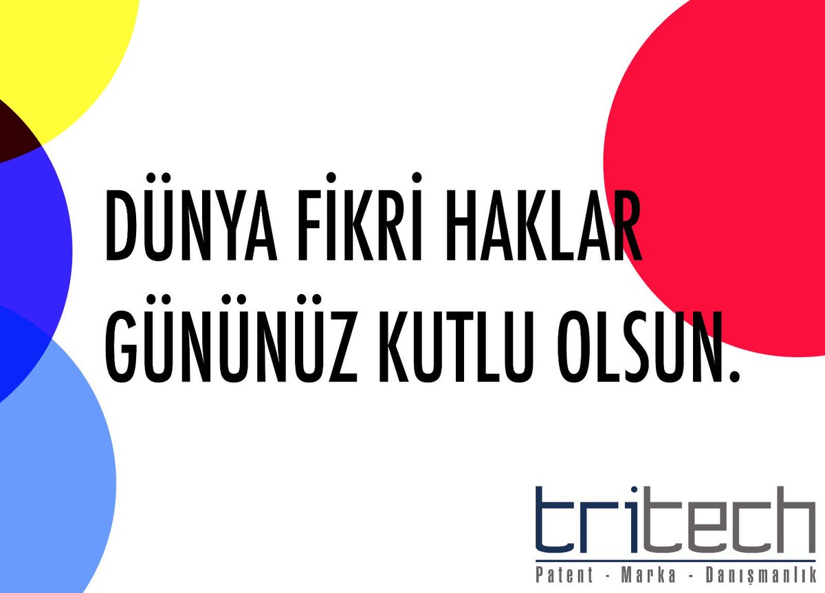 #DünyaFikriHaklarGünü #WorldIPDay2018 #worldIPday #Patent  #TPE #WIPO #EPO #TPMK #TURKPATENTVEMARKAKURUMU #TRITECHPATENT