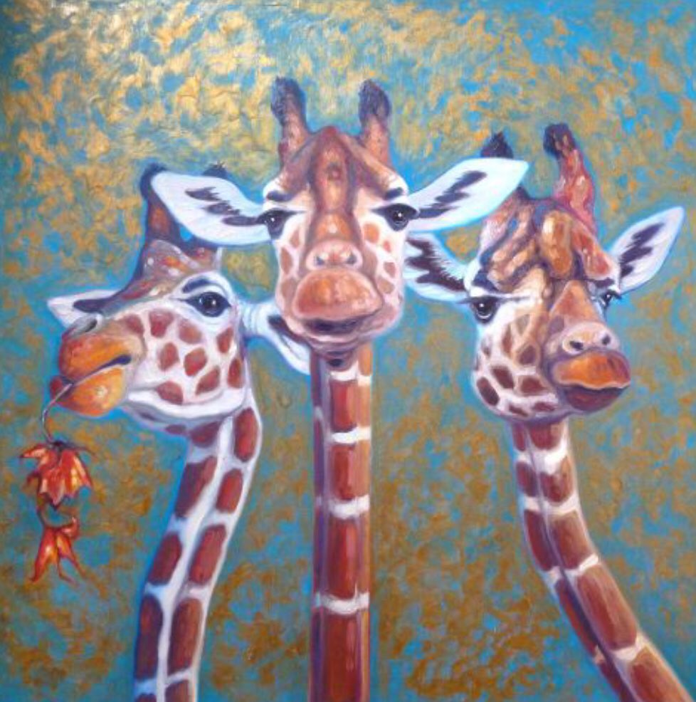 IN__SPACES's tweet image. Created on a gold and blue background, ‘Three Giraffes’ is an excellent quality print on acid free canvas with fade resistant inks. #art #print in-spaces.com/prints-and-art…