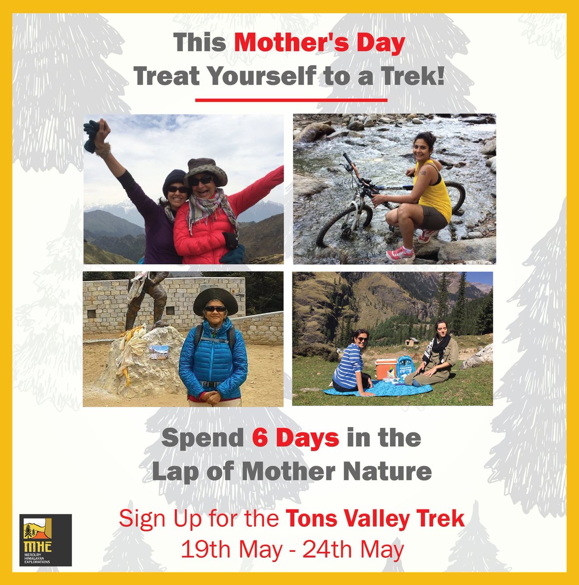 Mums! It's your time to really unwind. Grab your girlfriends and join us on an adventure you won't forget. Ideal for beginners! #MothersDay2018
Click on the link for details: mheadventures.com/wonderwomentri…

<a href="/DilshadMaster/">Dilshad Master</a>  <a href="/ansoogupta/">Ansoo Gupta</a>  <a href="/jayantiprakash/">prakash yadav</a>  <a href="/KavitaBagga/">Kavita Bagga</a>  @JudySmith_