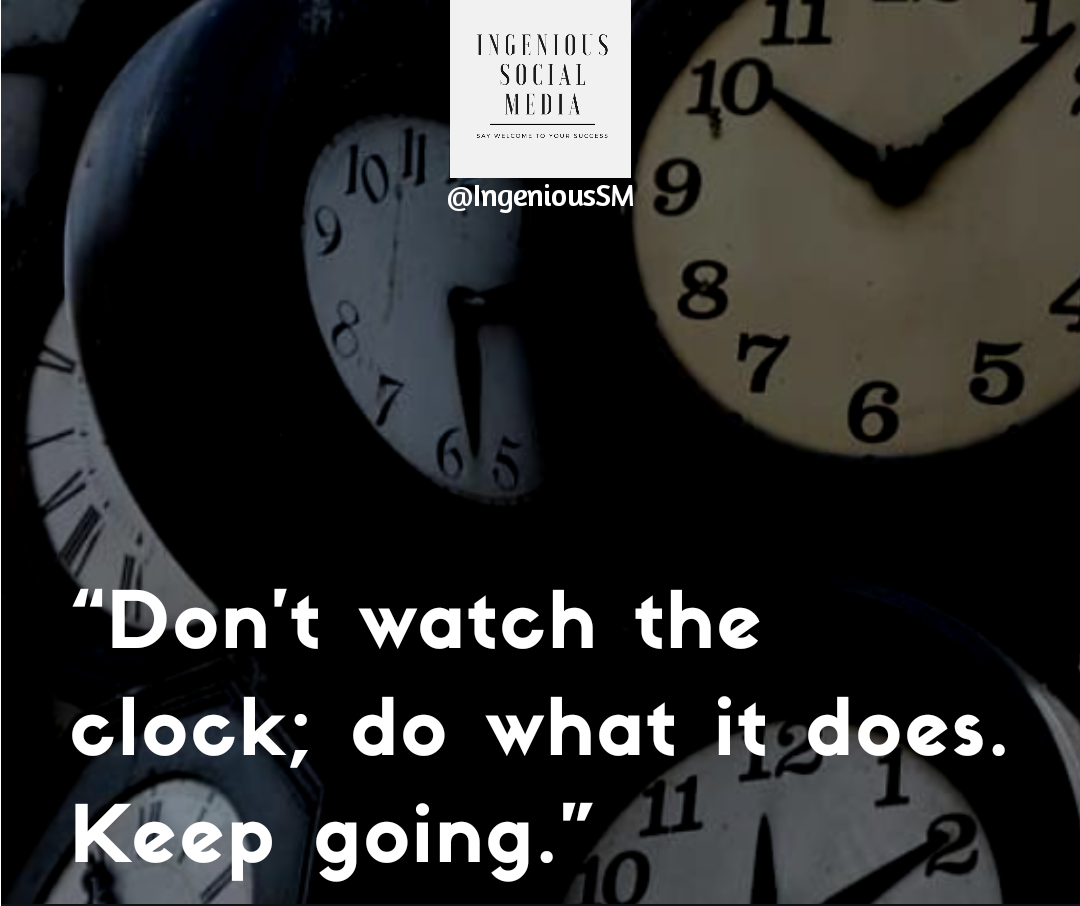 IngeniousSM's tweet photo. Don't watch the clock; do what it does. Keep going!

#Ingenious #socialmedia #socialmediamanagement #ShawnMendesTheAlbum #TheAmericans #SCCL2018 Chivas #ThunderUp https://t.co/GoYUh4CCnx