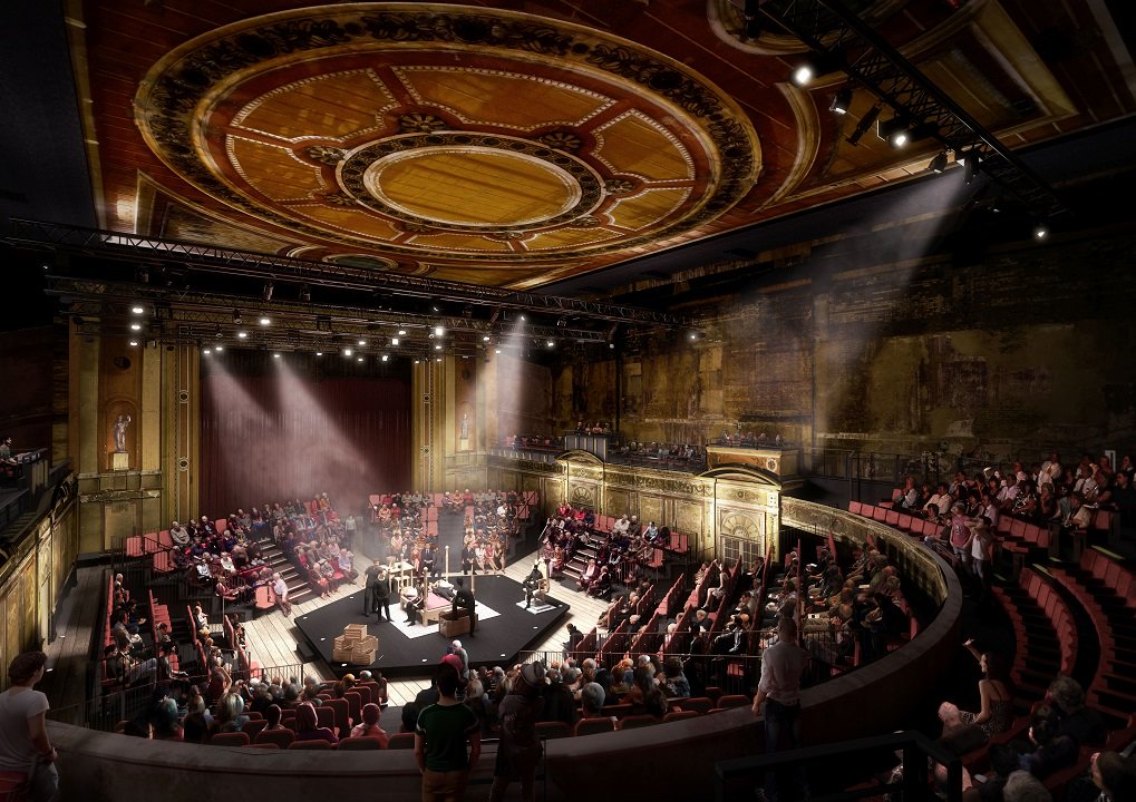 HeritageFundUK's tweet photo. We’re really excited to see these pics of work underway at #NationalLottery funded Alexandra Palace Theatre, plus artist impressions of how it will look when it opens in December.  #AllyPallyTheatre @yourallypally https://t.co/vkcdauxIcQ