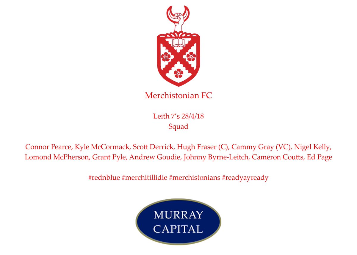MerchistonianFC's tweet photo. @FredMain79 has named his squad for the @LeithRugby 7’s on Saturday. #rednblue #merchistonians #merchitillidie #rednblue https://t.co/3RpJuj7m74