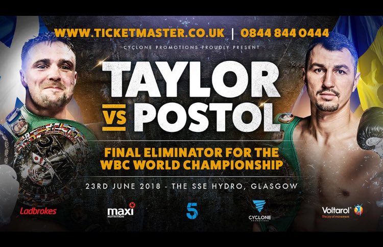 Josh Taylor (@joshtaylorboxer) on Twitter photo 🚨 FIGHT ANNOUNCEMENT🚨
I’m delighted to announce that on June 23rd I will be back at the <a href="/TheSSEHydro/">Spotted cars, exotic cars</a> to face a top fighter Victor Postol in a FINAL eliminator WBC contest, which the winner will be first in line to challenge for the world title. Tickets on sale tomorrow 10AM 🚨 FIGHT ANNOUNCEMENT🚨
I’m delighted to announce that on June 23rd I will be back at the <a href="/TheSSEHydro/">Spotted cars, exotic cars</a> to face a top fighter Victor Postol in a FINAL eliminator WBC contest, which the winner will be first in line to challenge for the world title. Tickets on sale tomorrow 10AM