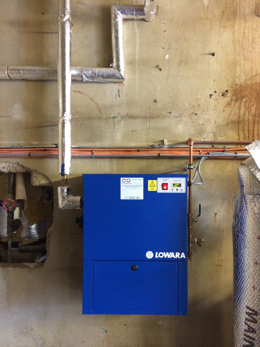 PressBoostLtd's tweet photo. Overnight turnaround: Two CAT 5 boosters installed as site had been given a deadline by the water board! Whilst on site we found an illegal quick fill on a heating system, so returned to install a pressurisation unit and expansion vessel the following day! #PressBoost #Calpeda https://t.co/lMUCTFx82y