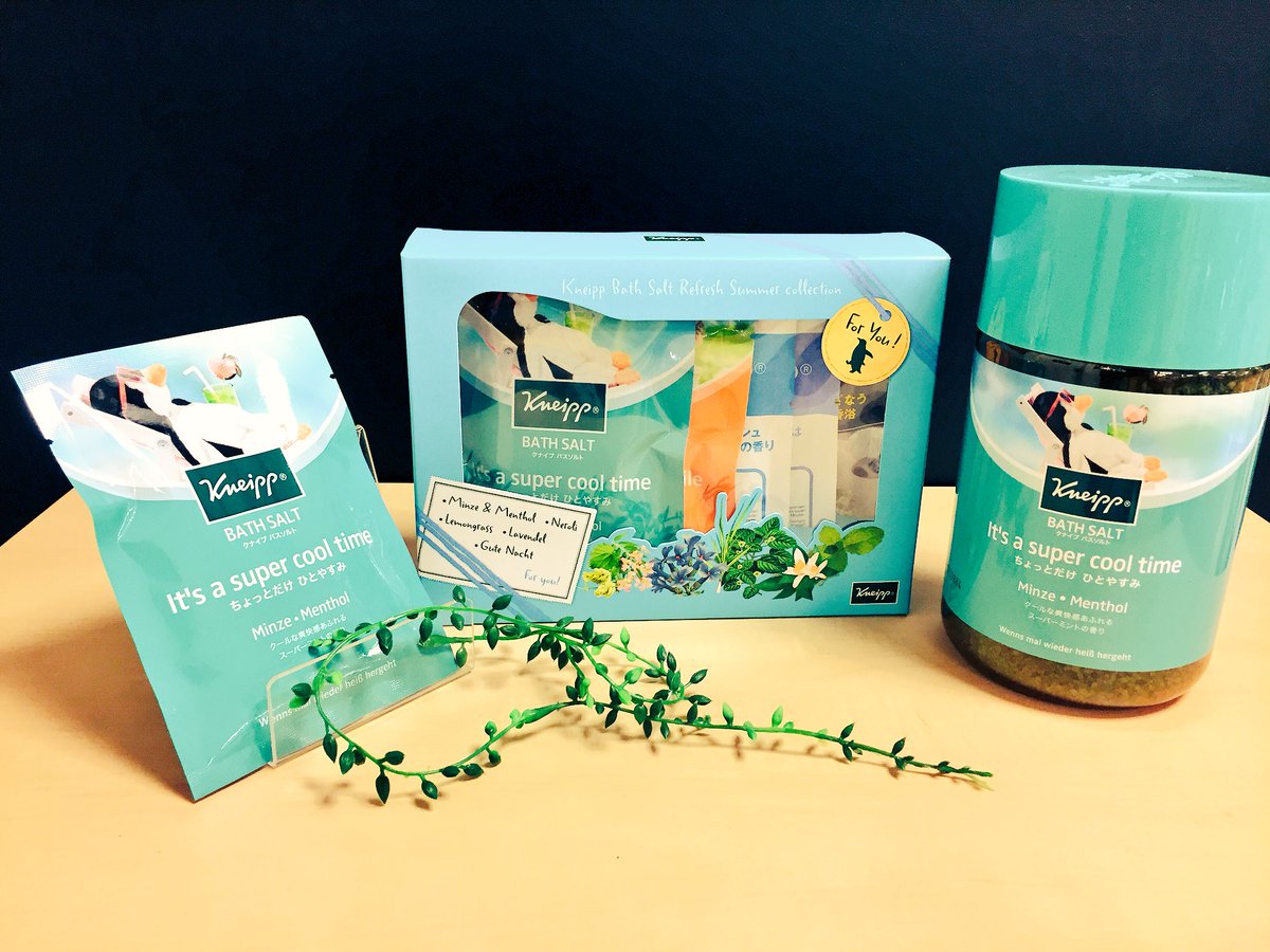 仙台ロフト Twitterissa ちょっとだけひとやすみ クナイプより 涼しげなスーパーミントの香りが仲間入り 初夏のプチギフトに 自分用にいかがでしょうか 分包 税込 162 ボトル 税込 2592 サマーコレクション 税込 810 2階健康雑貨売場