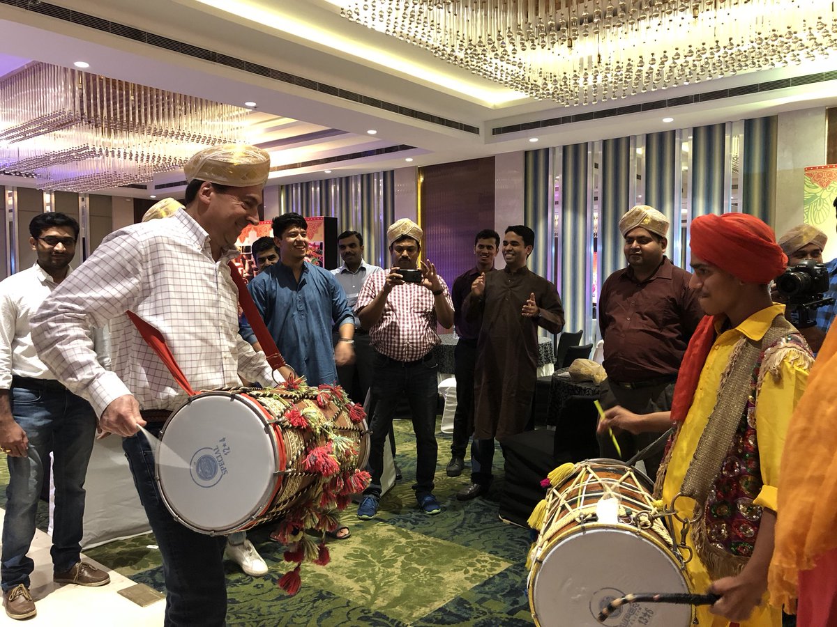 shantanughosh's tweet image. And here’s CEO @AndyYouniss at it again after inaguarating our new Bangalore office. This time with the dhol. #RocketSoftware