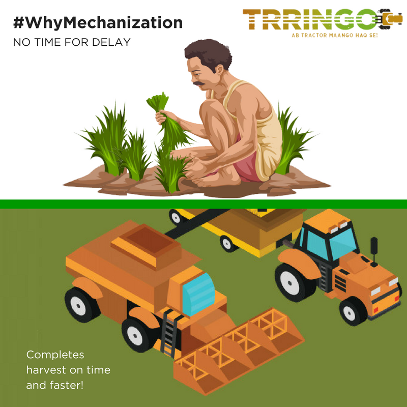 TrringoFarm's tweet photo. #WhyMechanization | Reason #3 for adopting mechanization - No time for delay! Timeliness of tasks is essential in agriculture and mechanization helps you achieve it and minimizes losses! https://t.co/Nxraucel0f