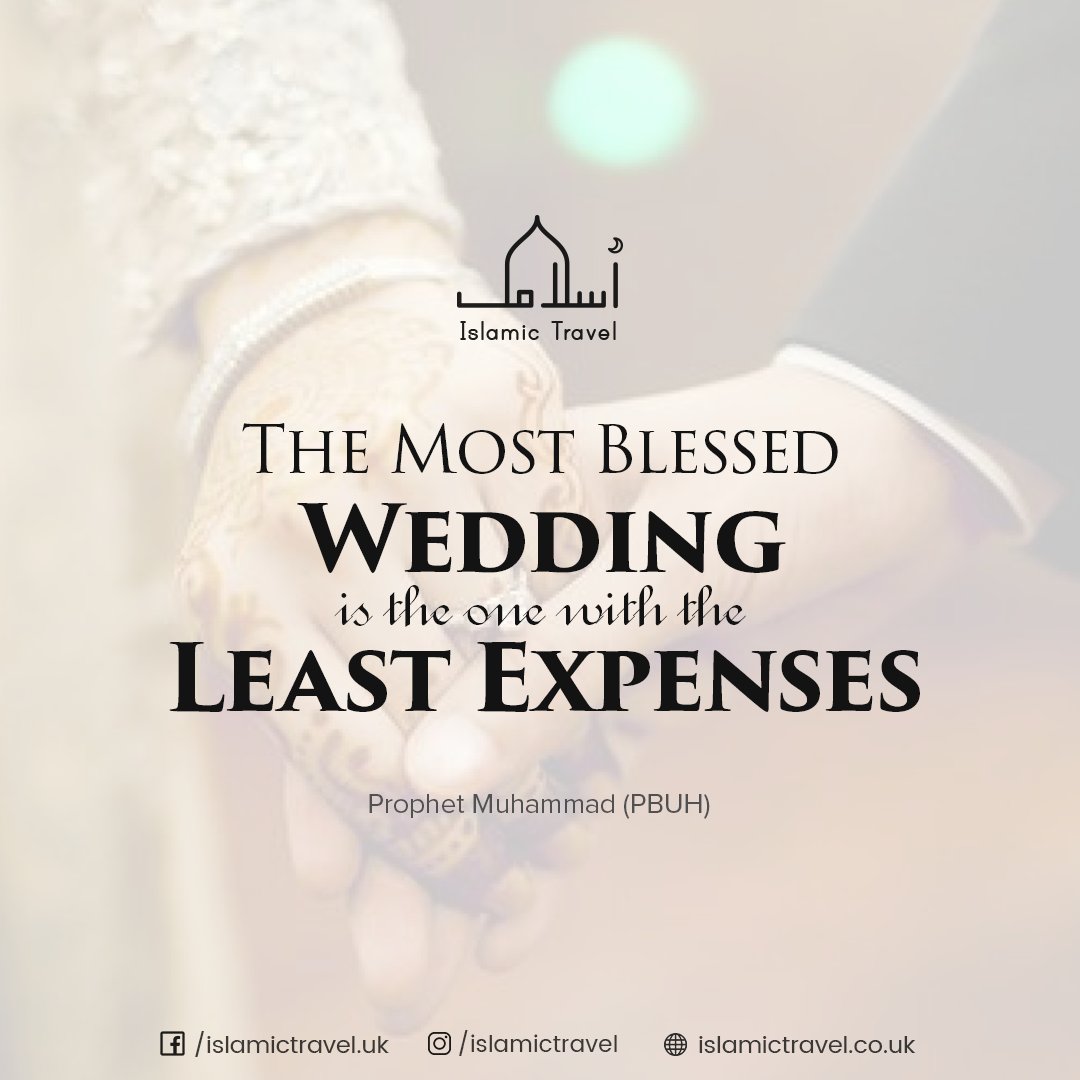 Indeed, #Nikah is #Sunnah, But Spending Millions of Rupees on #Weddings  isn't Sunnah of Prophet (PBUH). #ThursdayMotivation #ThursdayWisdom  #ThursdayThoughts #ThursdayQuotes #Quotesoftheday #ReligiousQuotes  #MuslimsQuotes #IslamicTravel, image size:1080x1080