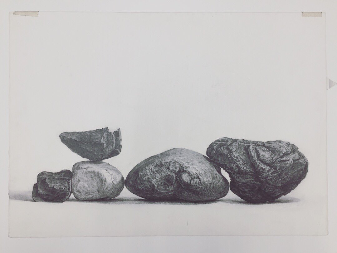 デザの色彩と鉛筆 on X: 015 細密デッサン 石！頑張って描きました、昔の作品です。チクチク描くのは本当に楽しい。大きい画面でバルールを合わせていくのは苦手です、石膏とか笑  #美大受験 #美大 #デッサン #細密画 #鉛筆 t.co2ZVk5OeoC2  X