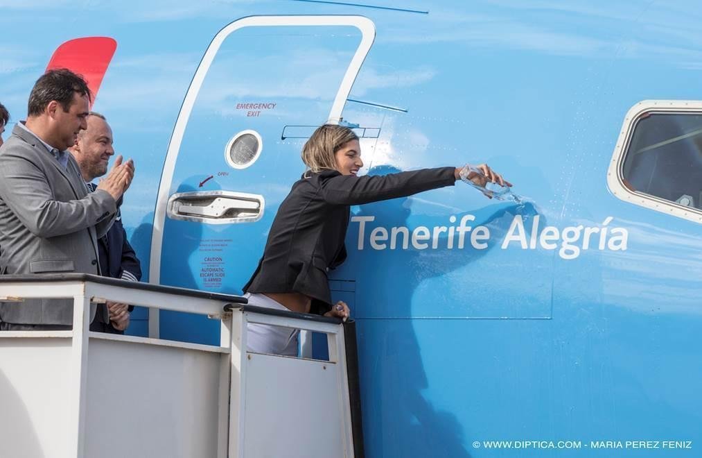 TUI fly Belgium (@tuiflybelgium) on Twitter photo This week, we christened our first <a href="/Boeing/">The Boeing Company</a> 737 MAX at Aeropuerto de Tenerife Sur Reina Sofía. Welcome to the family, "Tenerife Alegría"✈️ This week, we christened our first <a href="/Boeing/">The Boeing Company</a> 737 MAX at Aeropuerto de Tenerife Sur Reina Sofía. Welcome to the family, "Tenerife Alegría"✈️