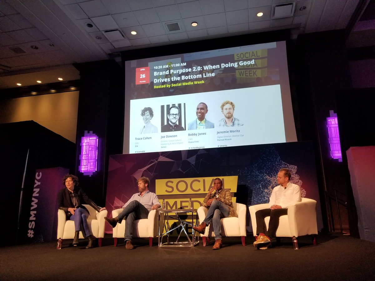 TrendzglobalGh's tweet image. Great discussion with @traceable @mrbobbyjones @jmoritz &amp;amp; Joe Dawson in Stage 2 - Brand Purpose 2.0 #SMWNYC