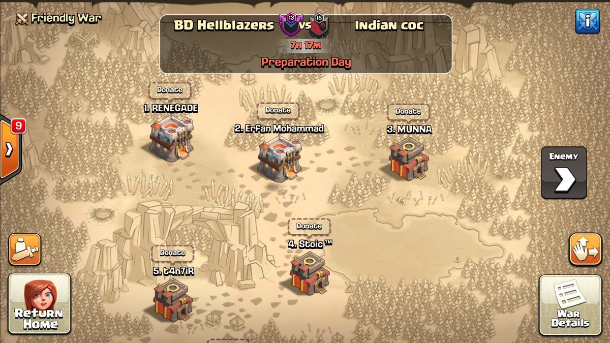 Week 9 war in bye week
<a href="/champwarleague/">Champions War League</a> 
Best of luck #ICOC
