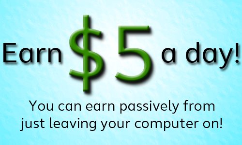 DashRutherford's tweet photo. Earn $5 a day from leaving your computer on. This is a real authentic way of earning money, which I have personally cashed out on. Check out https://t.co/tgKVRDawMB for more details! https://t.co/5dwkpsulV1