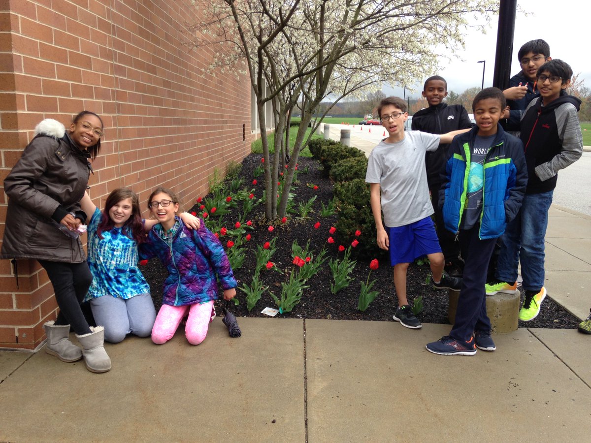 CASTMOBILIZER's tweet photo. The tulips we planted during Red Ribbon Week have bloomed, reminding us of our promise to be drug and alcohol free! @UMAMS_Vikings #InspirationGrows #2InspirePA https://t.co/Br7gFQm1Cu