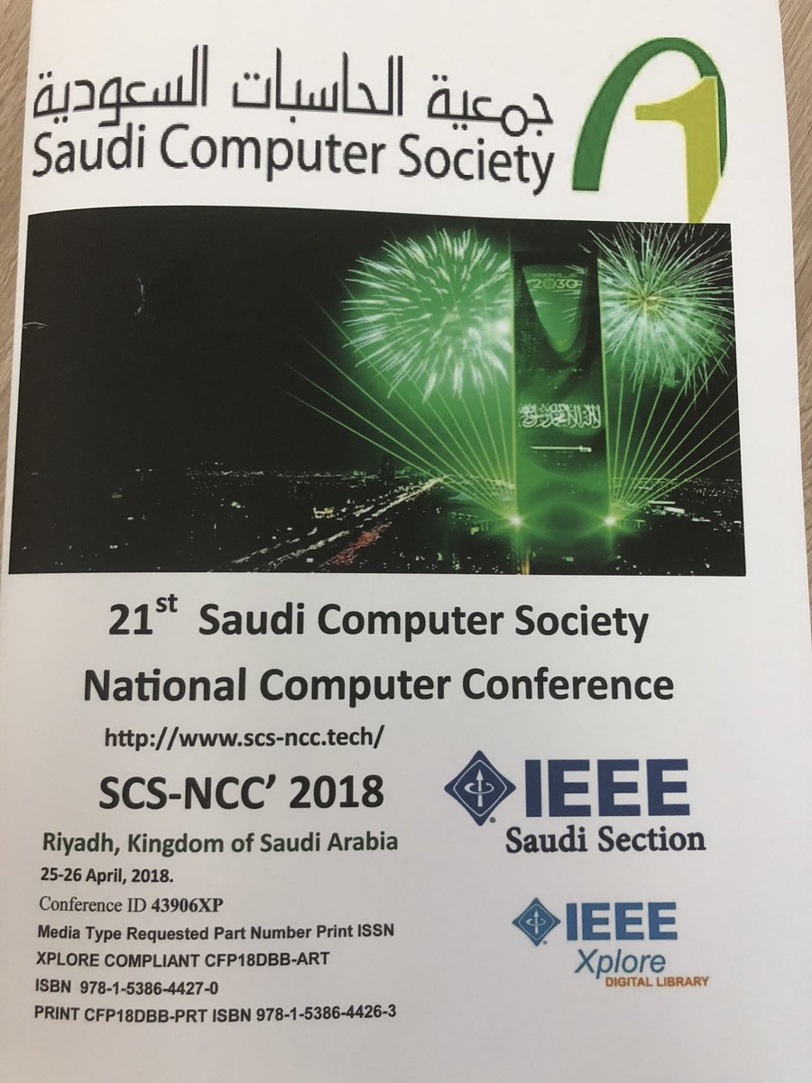 T_Almanie's tweet photo. سعيدة بقبول ورقة علمية عن مشروع Saudi Mood في مؤتمر جمعية الحاسبات السعودية NCC’2018 
 
تم عرضها اليوم من قبل المتميزة العنود الدايل✨

فخورة جداً بالمجموعة الرائعة💗 
غيداء الكنهل 
ربى الثنيان
العنود الدايل 
منال المطلق
لمى السماعيل https://t.co/ipSxz6RSfZ