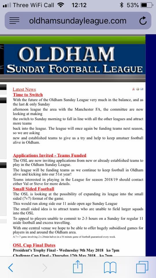 Any teams out there want help with funding.  Early kos or afternoons available #OSL. @OSL1967