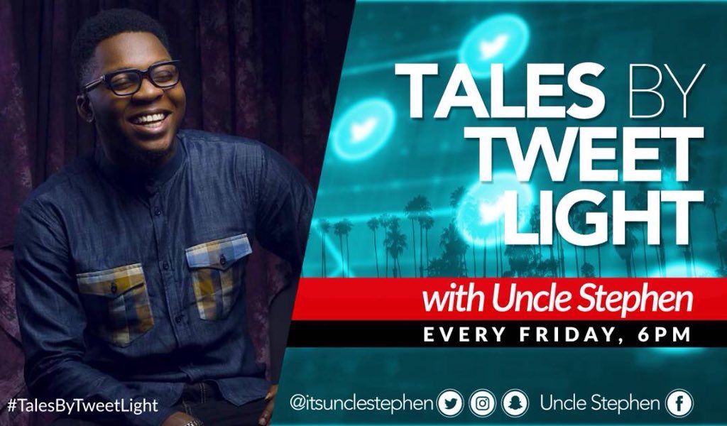 Hi guys, as usual, tomorrow Friday 6pm I’ll be telling another story on my threadshow #TalesbytweetLight. To celebrate my birthday, It’ll be a different kind of story. So keep your fingers crossed, set your alarms and RT if you’re ready.

With ❤️ 
Uncle Stephen