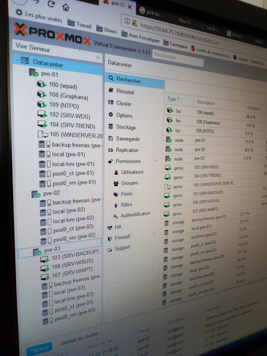 agent_stil's tweet photo. Test de l'environnement de #virtualisation #ProxmoxVE 🎓 https://t.co/PLj3z5tmlj