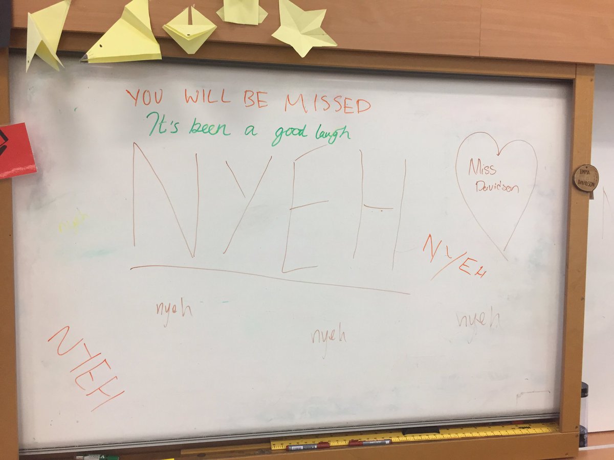 MissDeeDHS's tweet photo. Just want to thank the most incredible advanced higher class for their tireless hard work this year. Best class I could have hoped for and I'm so upset/proud to see you leave 😢 #nyeh https://t.co/FIOybwMQcD
