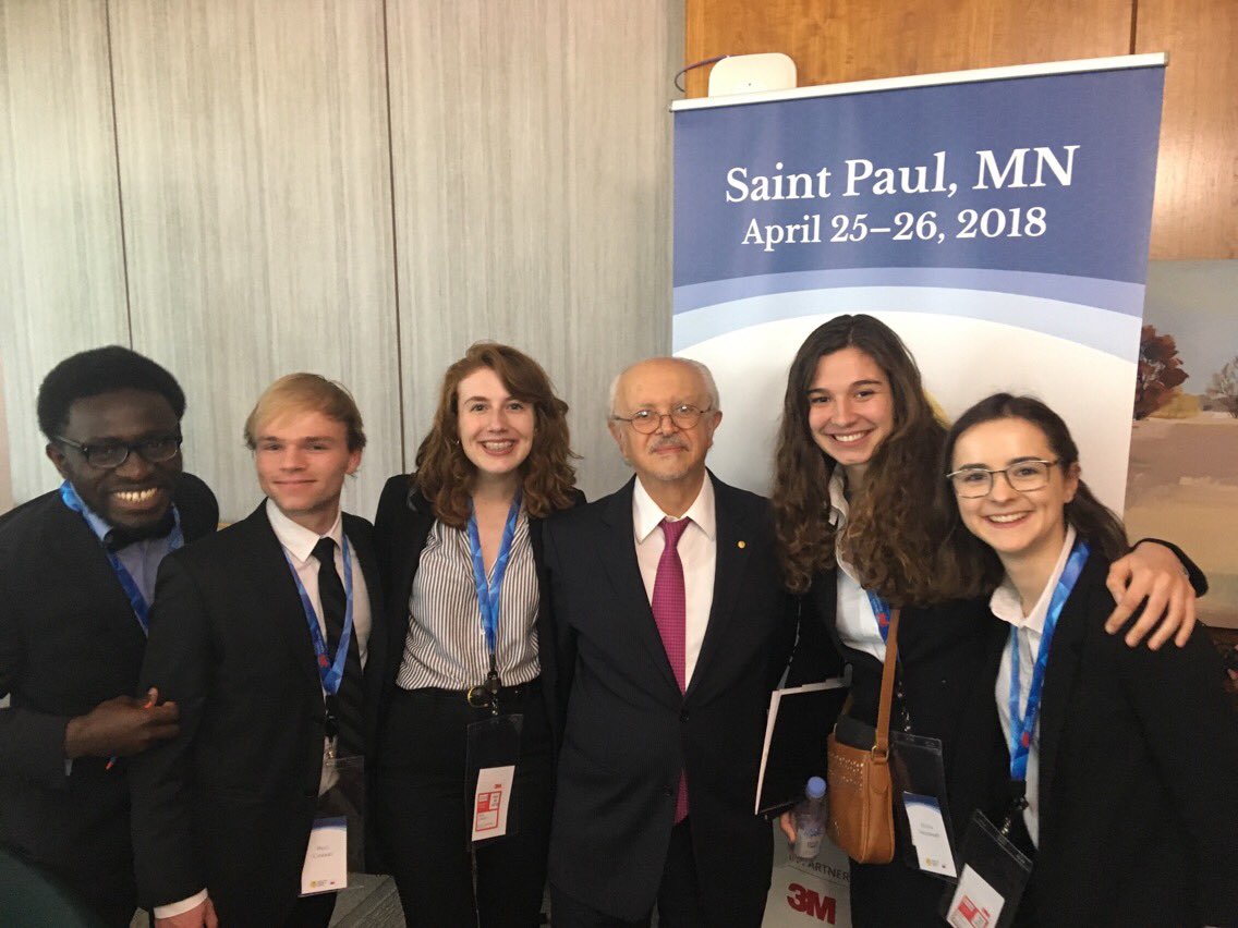 LeahWitus's tweet photo. Thanks @3M for hosting @Macalester students at yesterday's Nobel Prize Inspiration Initiative... We were inspired by Professor Mario Molina's optimism! #NPII #HeyMac https://t.co/J4UFu13ROf