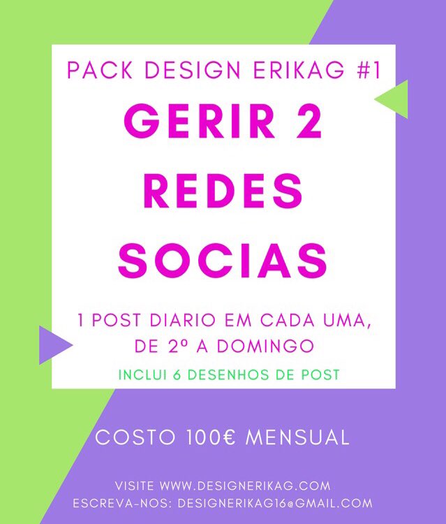 Erika_G79's tweet image. Nosso #packdesignerikag # 1.
Vamos administrar 2 redes sociais, publicando TODOS os dias! e adicional nós OBSEQUIAMOS 6 desenhos para o seus POST!
O que você está esperando? Entre em contato conosco!
#webdesign #WordPress #communitymanager #porto #lisbon #algarve #espinho #aveiro