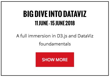 Learn #howto (1) explore #Datasets by means of tools such as Google Spreadsheet, Raw and DataWrapper, (2) prototype #dataviz, (3) transform a static viz into a live web story using #D3.js ! #javascript #d3 #course #workshop bigdive.eu/becomedatascie… #torino #BDintoVIZ