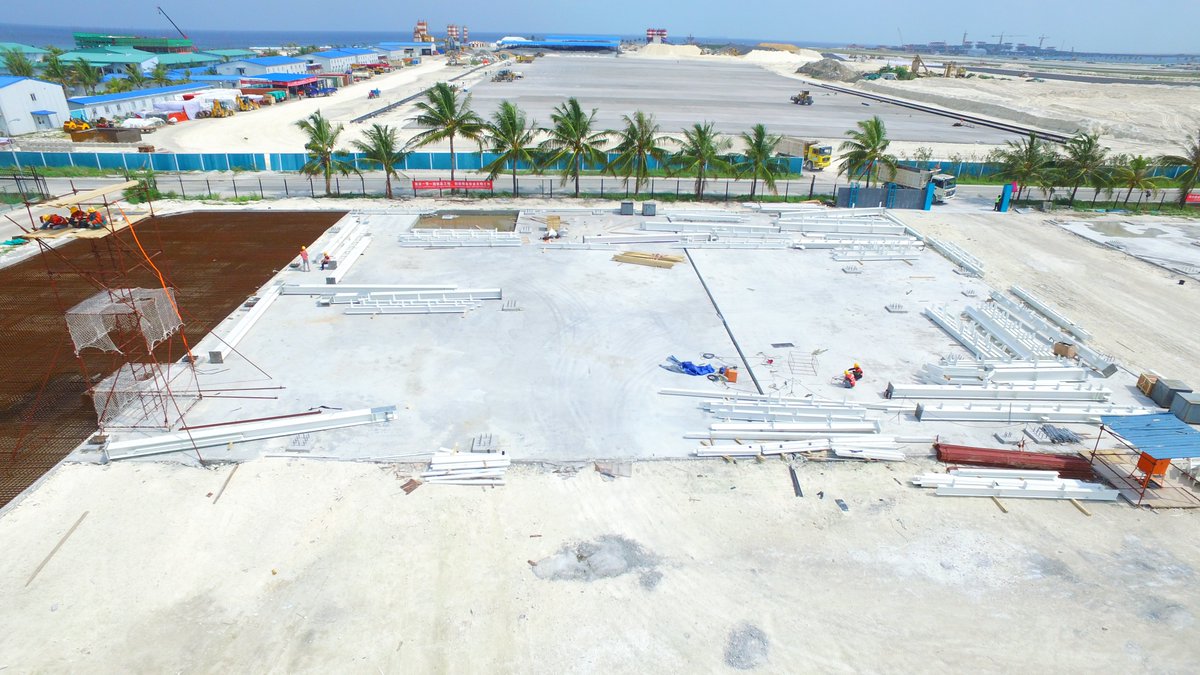 MACLmedia's tweet photo. Delivery of steel structure at the new Sea Plane MRO facility @VelanaAirport 
#VIAdevelopment https://t.co/FFHJQYJGkF