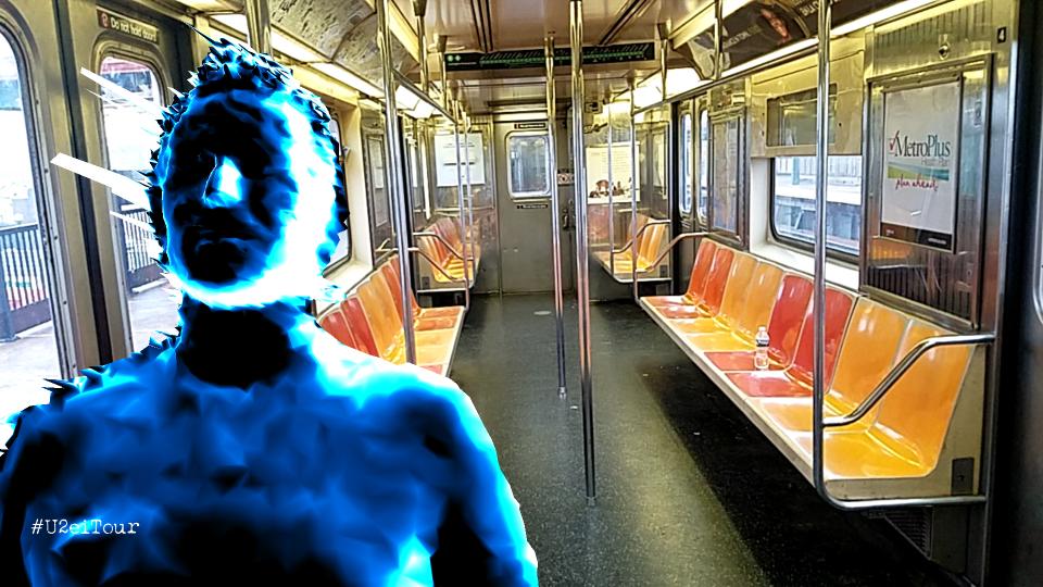 PhilipPapaelias's tweet photo. Bono riding the NYC Subway with me. #U2eiTOUR #U2 #U2AR #u2experience #U2eXPERENCEARapp @U2 https://t.co/mpxpkry6lP