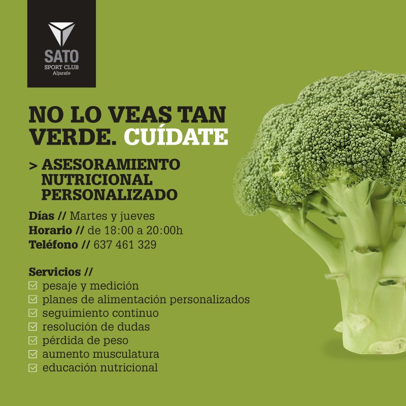 ¿Quieres aprender a comer de forma saludable?🍏 Todos los martes y jueves de 18h a 20h, un especialista de la nutrición estará en nuestras instalaciones para ayudarte.

☎️Puedes solicitar cita vía telefónica.
#TengoLoQueQuiero