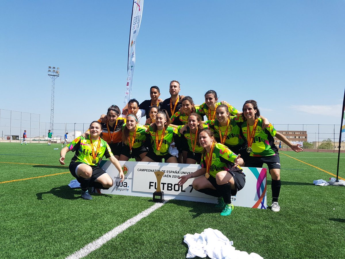 EsportsUdL's tweet photo. Les noies de Futbol 7 Femení UdL es proclamen CAMPIONES d'Espanya Universitàries a Jaen, guanyant la final contra la Universidad de Murcia 2-0. ENHORABONA! https://t.co/6eXb8hrMqs