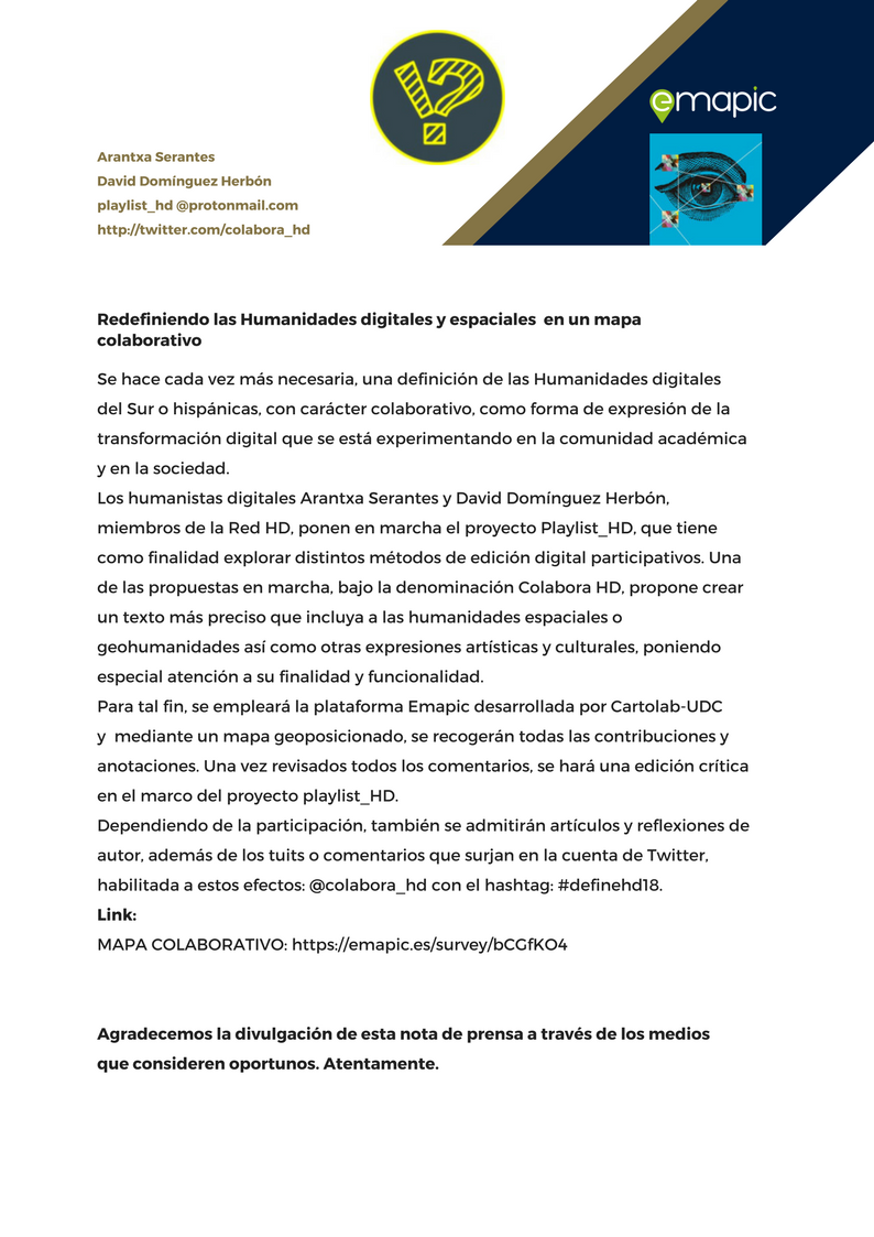 colabora_hd's tweet photo. Se agradece difusión de esta iniciativa y RT @prazapublica @extradigital_es @lavozdegalicia @laopinioncoruna @OSaltogz @EntreNosDixital @elcorreogallego @culturagalega @codigocero @tysmagazine @camaraabierta @computerhoy https://t.co/DYo2dl3JPo