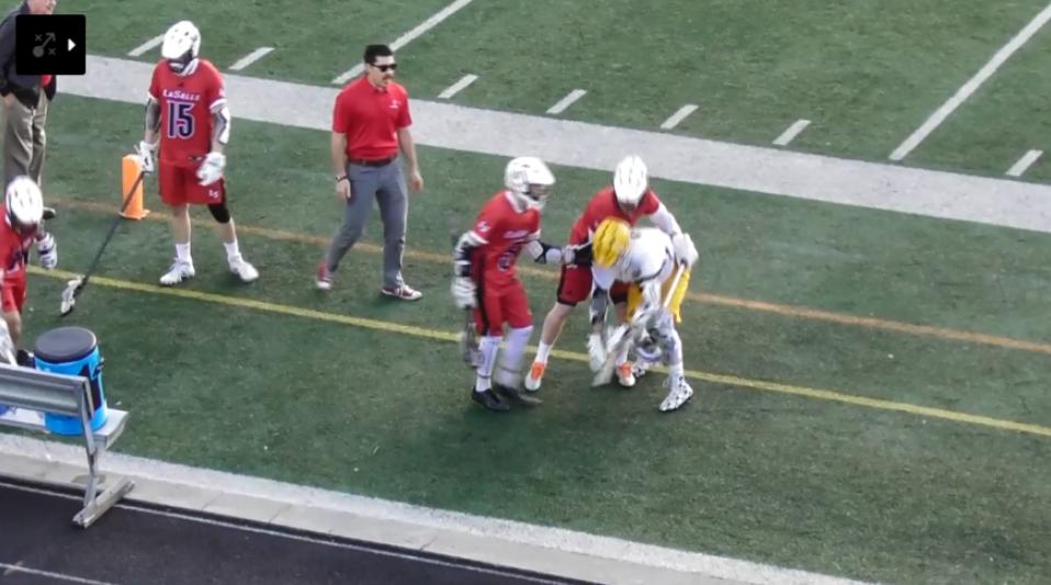 AvesLax's tweet photo. Great coaching is reflected in player habits.  After a hard fought play, two Lancers stop to help up our player.

Hats off to the @LS_LancerLAX team for being great sportsman.  Coach Mathis is a great man and LaSalle is lucky to have him!

#sportsmanship https://t.co/b1EBHhLVbc