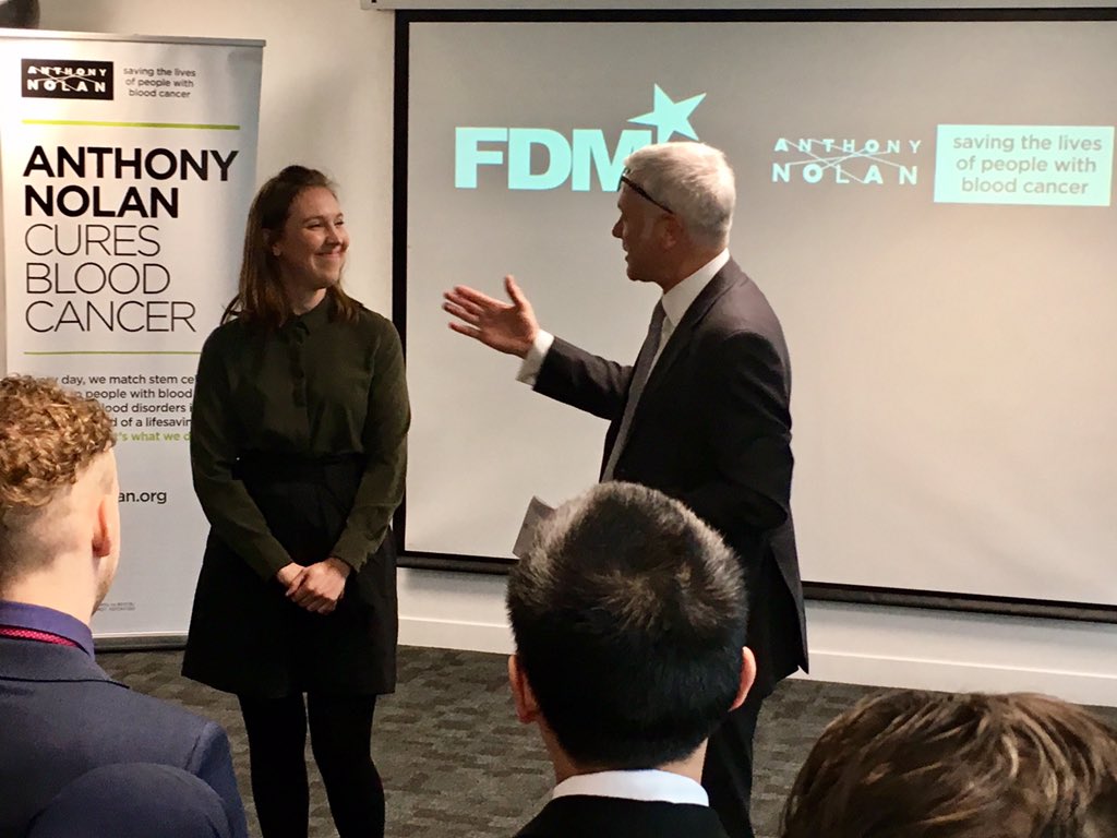DorsetLondoner's tweet photo. Go Jade! @jadeirons @AnthonyNolan smashed it @FDMGroup with an amazing announcement alongside CEO Rod Flavell &amp; corporate partnership across #FDM 

Here's to new beginnings &amp; giving back #stemcell #research #bloodcancer #FDMcareers https://t.co/xCcZkIOQ49