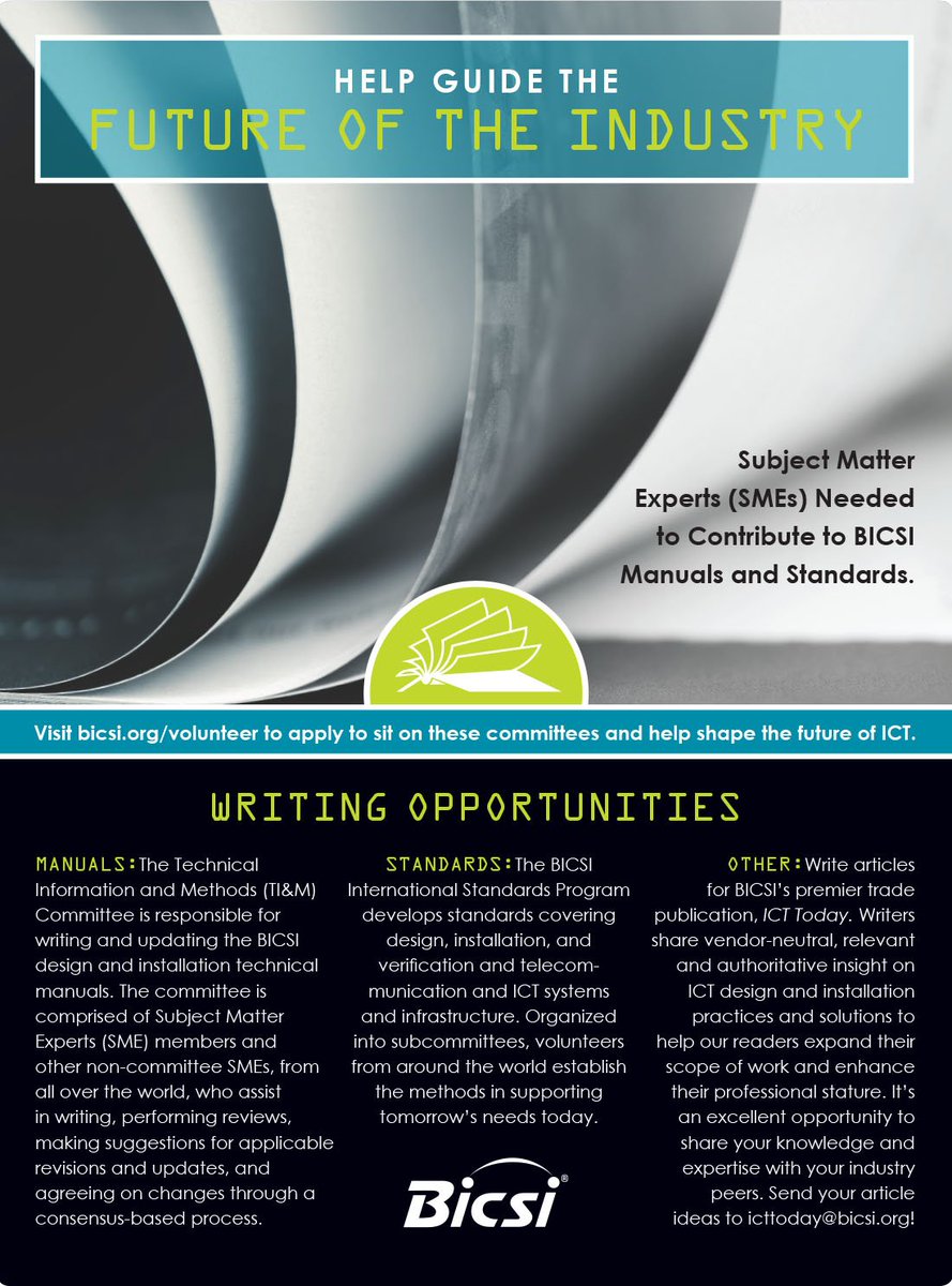 BICSI على تويتر: "Become a BICSI volunteer and help shape the future of  ICT. Learn more at https://t.co/HjxGU19oIR… "