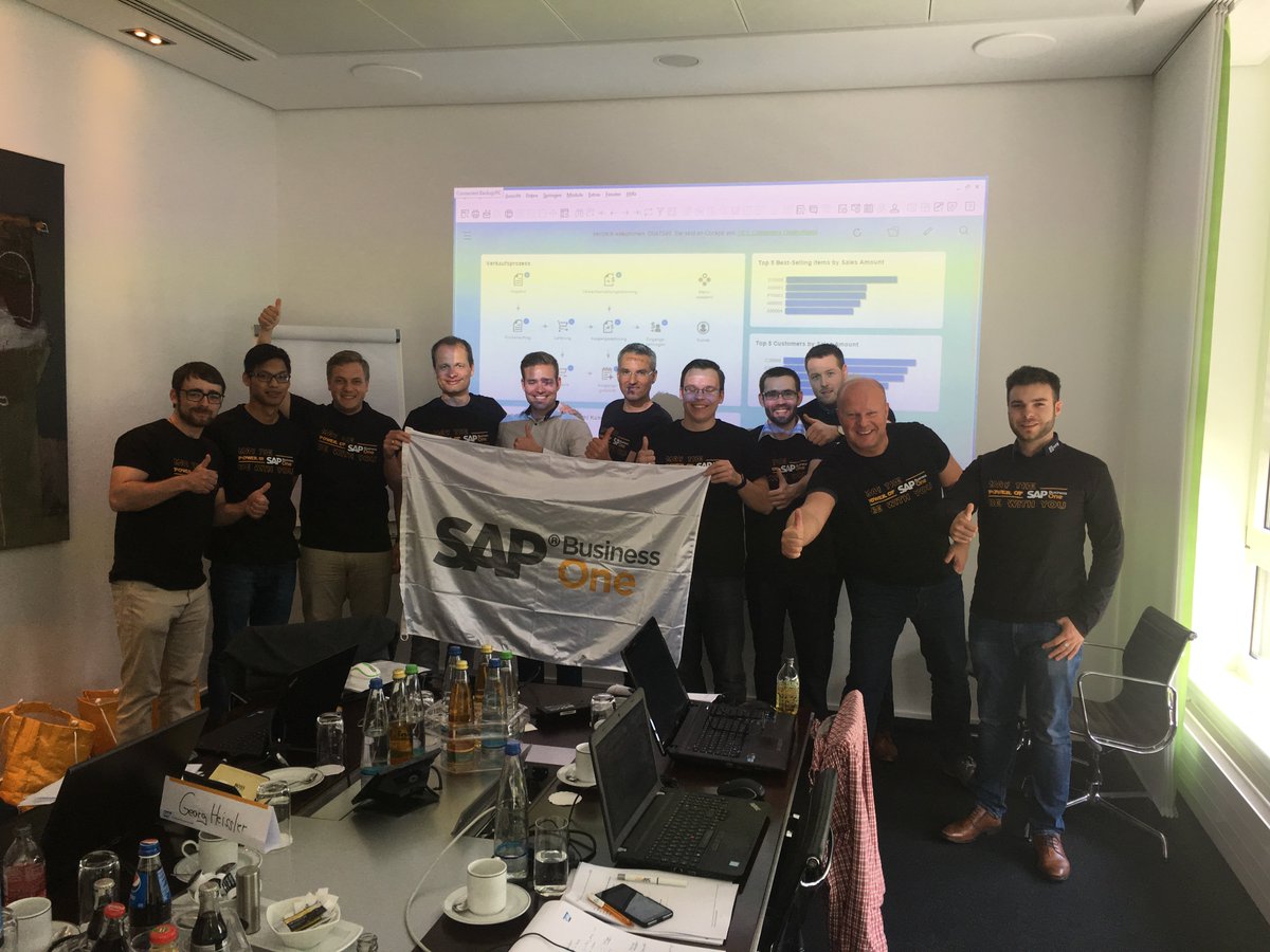 sap_fbi's tweet image. Happy consultants in Germany on a training for their SAP Business One certification with the German Fast Start Program #SAPBusinessOne