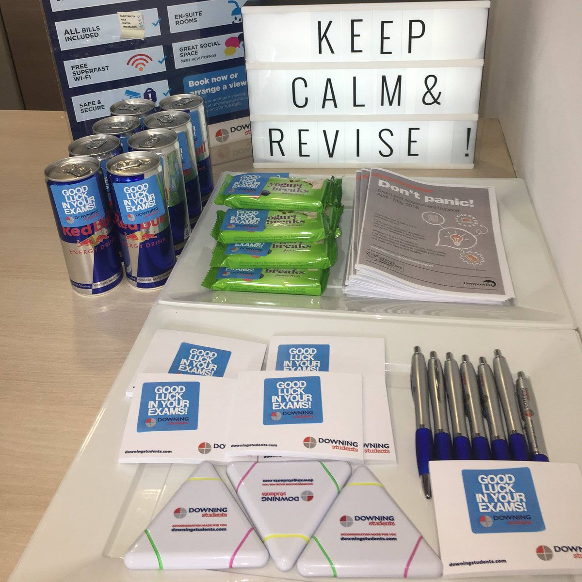DowningLpool's tweet photo. All this week and next at The Arch, we're giving away free revision supplies to help our residents with their studies! Come see us at Reception 😊📔🖊️ https://t.co/nXeLSxZdwB
