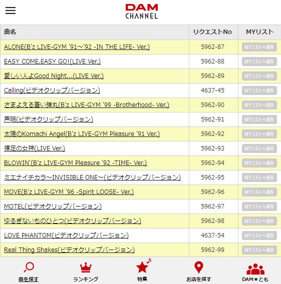 bz_aholic's tweet photo. DAM、B'z LIVE ver.、MV ver.配信
https://t.co/Qs072irsn2 https://t.co/bAQU3W82gI