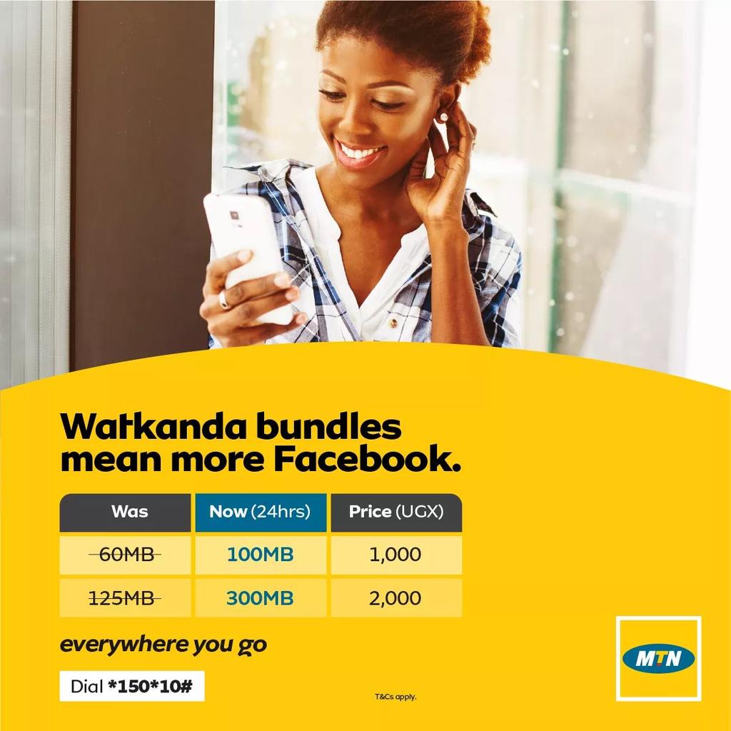 gad_rogers's tweet photo. Get;
100MB at 1,000shs
or 300MB at 2,000shs
All valid for 24 hours from activation.
Dial *150*10# #MTNMoreMBs4Less
#MtnPulse https://t.co/vK4rywPwkN