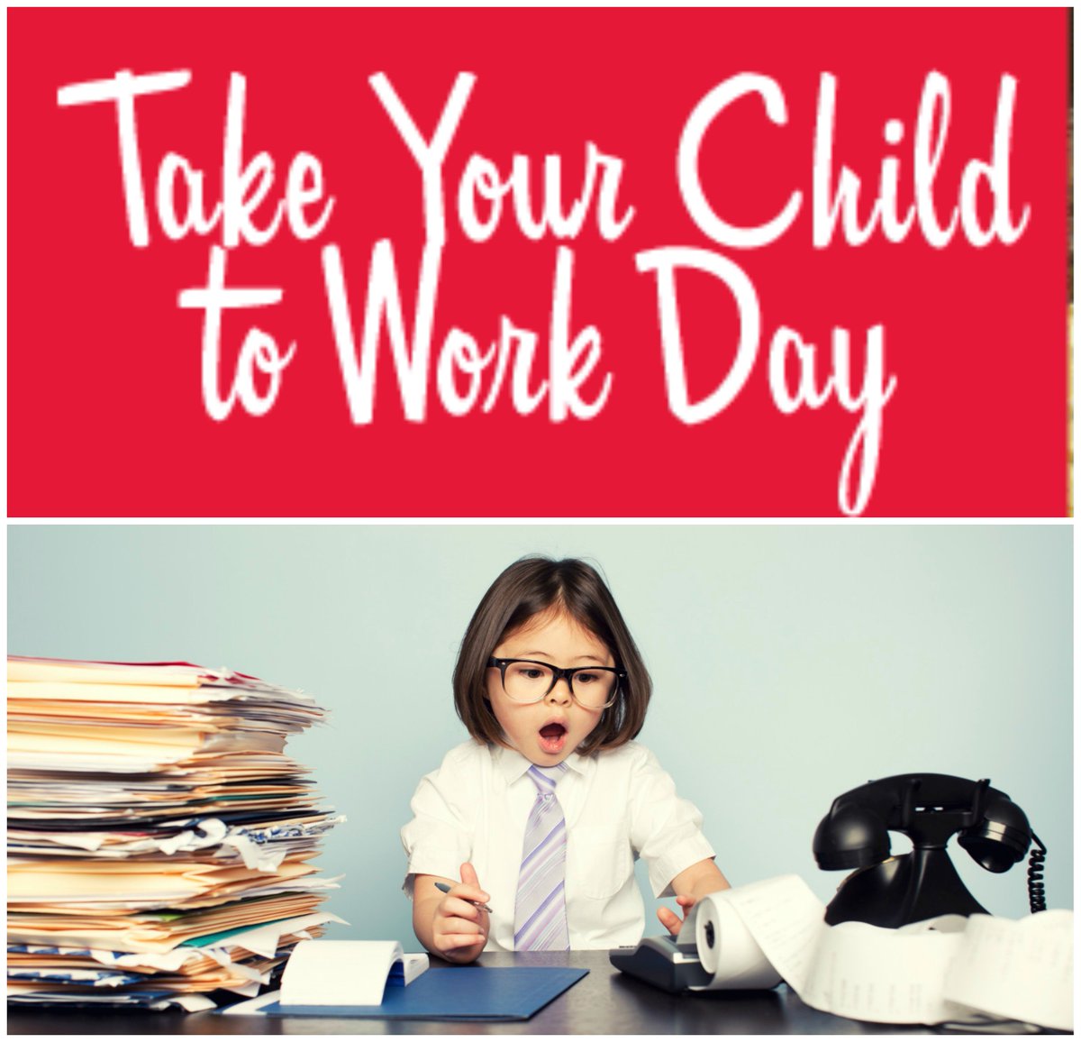 Today is #TakeYourChildToWorkDay What a great opportunity to show your child what you do all day when he or she is at school.
Enjoy!