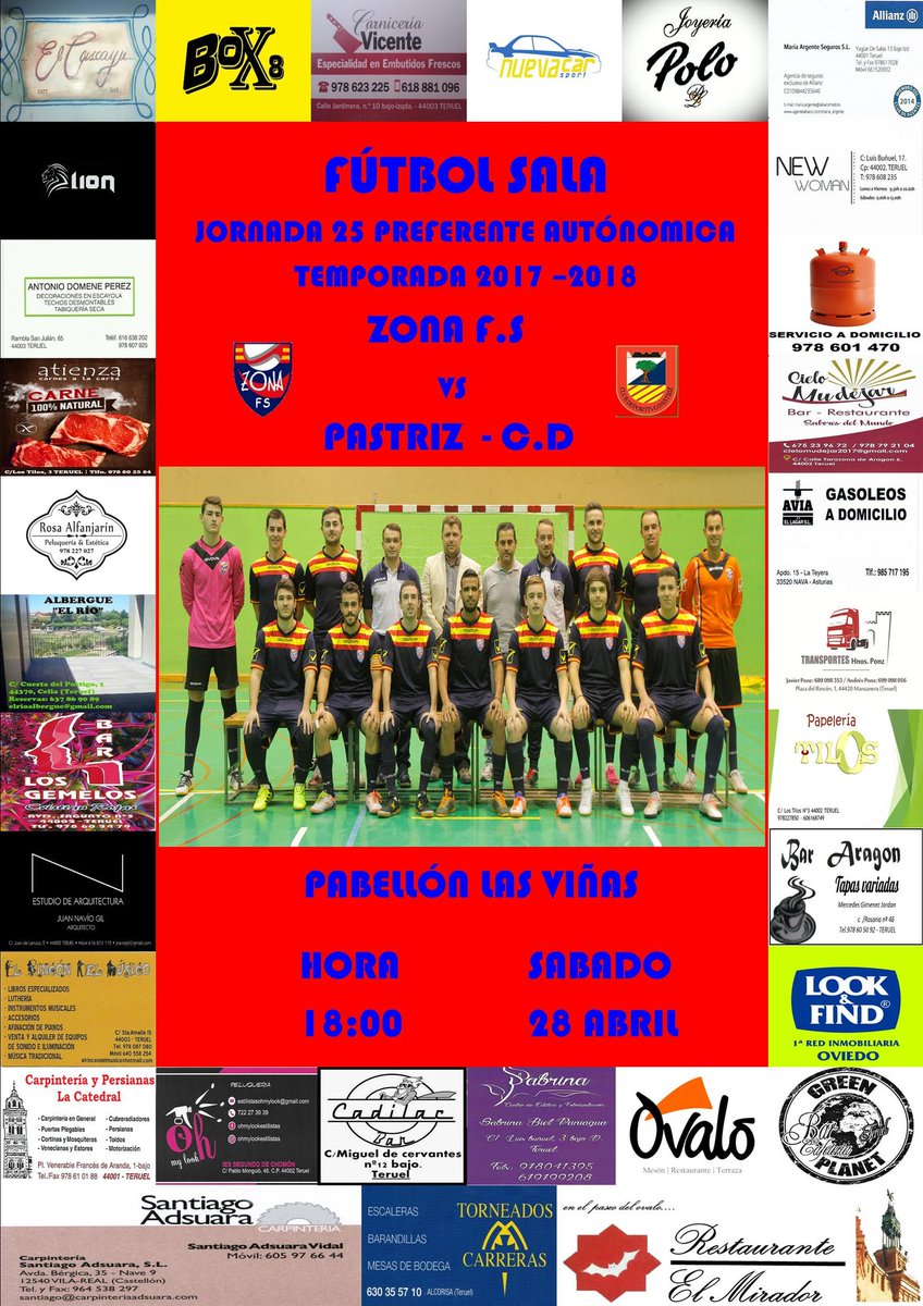 ZONAFSTERUEL's tweet photo. Ven a ver nuestro partido de este Fin de Semana. Recuerda este Sábado a las 18 horas en el Pabellón Las Viñas. Te esperamos 
#SOMOSFUTSAL https://t.co/WmY0ptrdVs