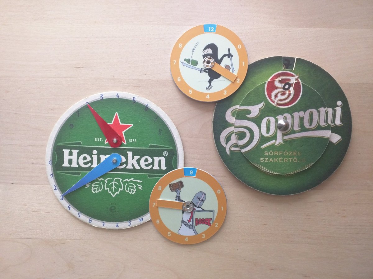 BoozeTheGame's tweet photo. Here are two of the prototype scorekeepers made of beer coasters two years ago. And two of the recently printed scorekeepers too. #ThrowbackThursday #cardgame #boardgame #BoozeTheCardgame #prototype #gamedesign https://t.co/nZ54KmhD3r