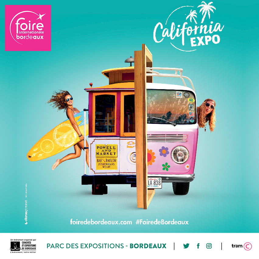 Si vous avez suivi notre Facebook live de ce matin, vous connaissez désormais la thématique de la #FoiredeBordeaux 2018 : la #Californie, avec notamment #CaliforniaExpo ! 🏄🌴🌉

Achetez vos places pour la Foire Internationale de Bordeaux !
➡️ bit.ly/FIB-billetterie