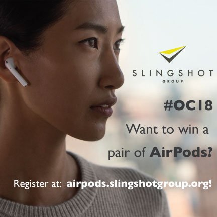 vancemartin's tweet photo. #OC18 Want to win a pair of AirPods?? @slingshotgroup is giving a pair away tomorrow, register at: https://t.co/s1OMrM6Hv6 #nextlevelpeople #improvleadership https://t.co/ZKLybSoI1M