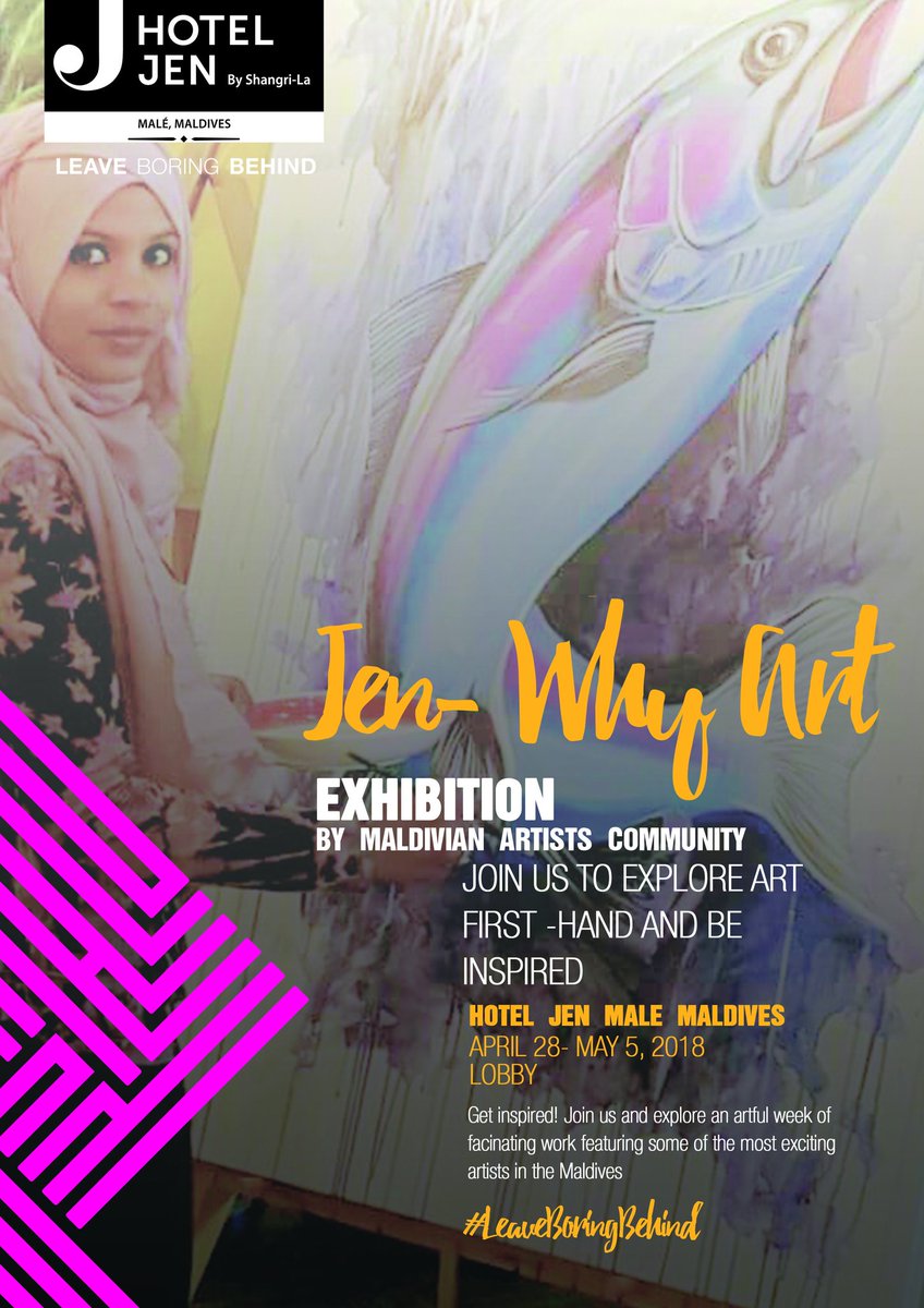 Maldivian_Art's tweet photo. Explore art first-hand a Jen Why Art Exhibition. In collaboration with @HotelJenMaldive 
Join us &amp; explore an artful week of fascinating works featuring some of the most exciting artists in the Maldives.
April 28th - May 05th at lobby are Hotel Jen Male'
#leaveboringbehind https://t.co/sPKX9gL4h3