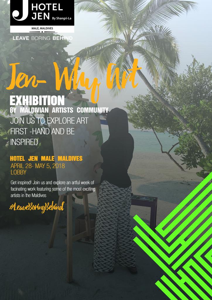 Maldivian_Art's tweet photo. Explore art first-hand a Jen Why Art Exhibition. In collaboration with @HotelJenMaldive 
Join us &amp; explore an artful week of fascinating works featuring some of the most exciting artists in the Maldives.
April 28th - May 05th at lobby are Hotel Jen Male'
#leaveboringbehind https://t.co/zeULFkQBJu