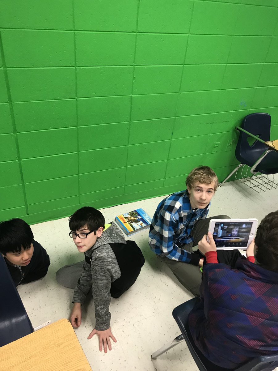 AnnieHNelson's tweet photo. Skits about soccer moms and fake news. End of year Lights, Camera, Action PBL going well! #HBMSHawks @jonathanadel https://t.co/Bg5B3MafcO