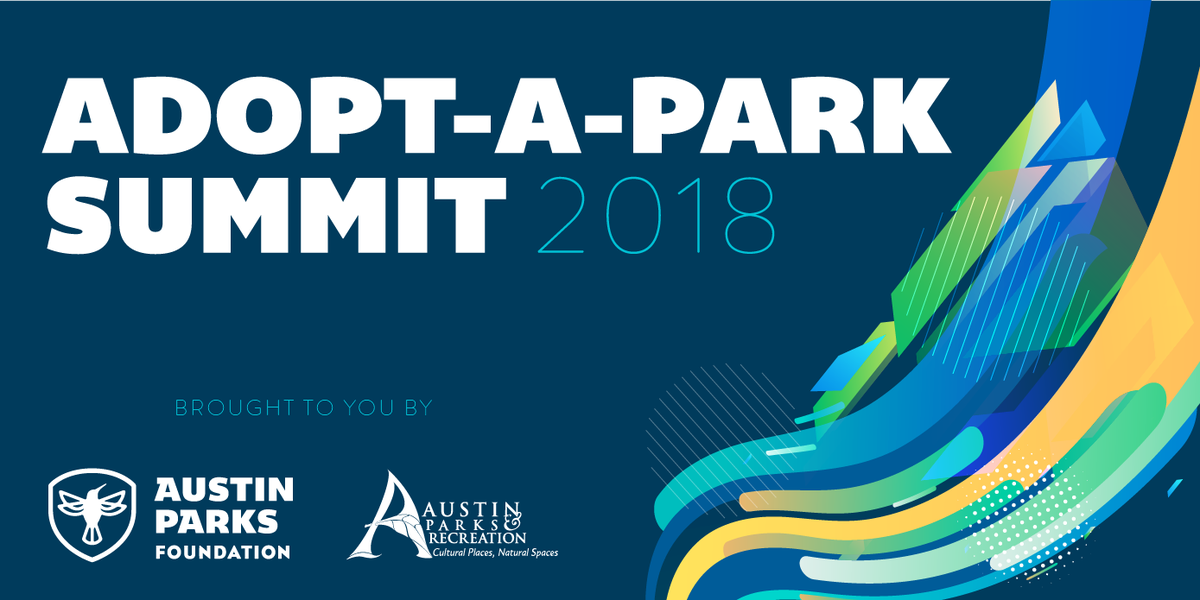 AustinCityParks's tweet photo. @austinparksfdn &amp; Austin Parks &amp; Rec Dept. are hosting the 4th Annual Adopt-A-Park Summit on Sat. 5/12/18 at LCRA Redbud Center. Full day of sessions &amp; workshops centered around making your vision for your park a reality. More info at https://t.co/g7FHQGwd4s https://t.co/COMXwRVQlV