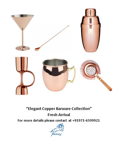 bluehorsegroup's tweet photo. 👉Just In Exclusive Collection of Copper Bar Set
Fresh new 🌳 #spring collections in store ! #Handcrafted with perfection
For BEST price &amp; Availability 
https://t.co/8QV9CUL7sF
#copperbarware #copperbarset #copperbeermug #coppermug #copperglass #kitchenware #barware #barset #TBT https://t.co/NItZ4hkBIX