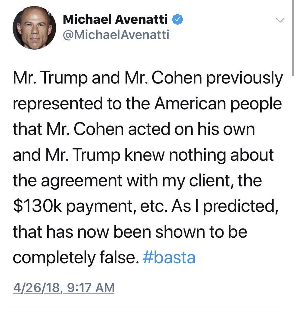 ninjaaachinchin's tweet photo. @realDonaldTrump @foxandfriends Thank you DonDon!... for telling at least 1 truth! 👏
#Avenatti #StormyDaniels #SpankeyIsScared #LiarInChief #LockDonUp #CuffCohen #MAGA #basta https://t.co/fPRS6P5k5e